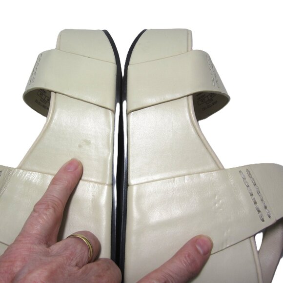 Zara SRPLS Collection NEW Women's Size 6.5 37 Cream Platform Leather Sandals - Picture 13 of 16